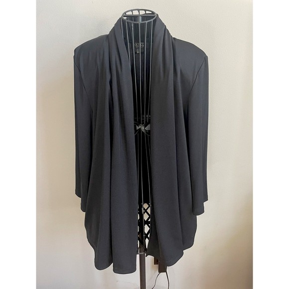 Kasper Womens Long Sleeve Black Open Front Cardigan Size Large - Picture 1 of 4